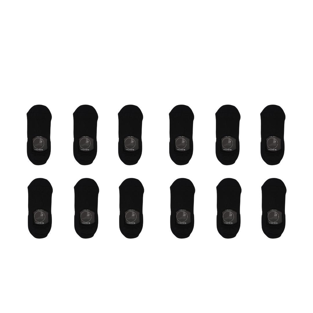 12-Pack Large Black Non-Slip Breathable Cushion No Show Ankle Socks by Rexy