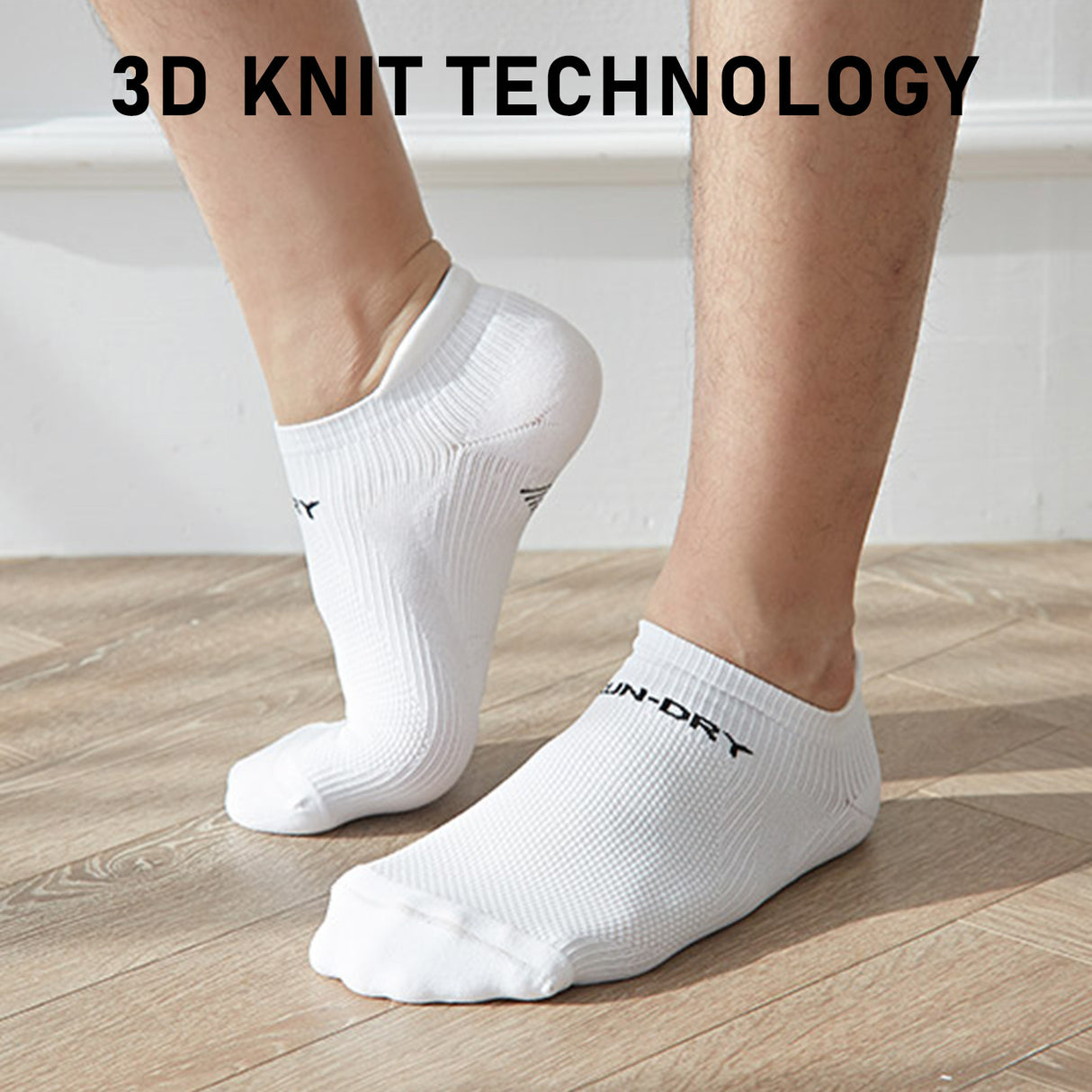 Rexy 8-Pack Large Non-Slip White Sport Socks with Seamless Design and Heel Tab