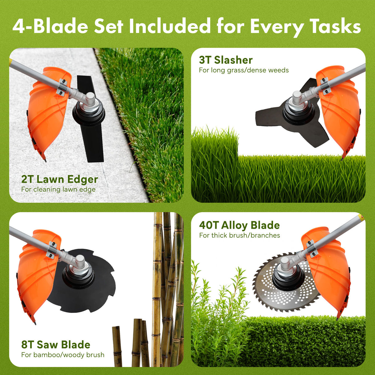 Dynamic Power 43cc Petrol Whipper Snipper Brush Cutter + 4 Blade
