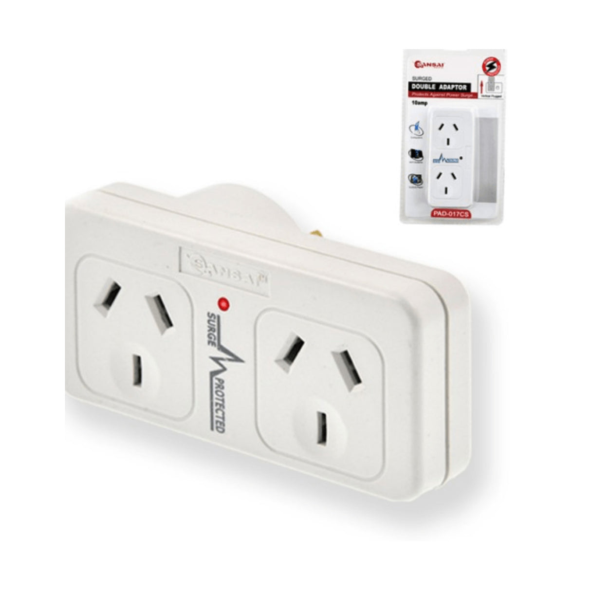 4X Sansai Surge Protected Adaptor - Double Left Hand