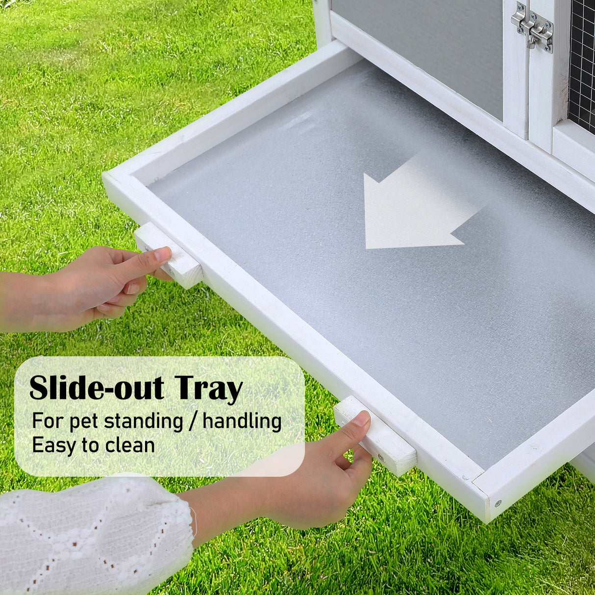 Rabbit Hutch Chicken Coop 147cm 2 Storey Pet Cage Run GRACIE