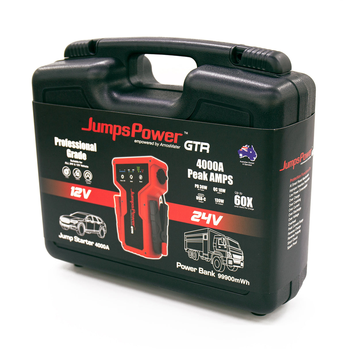 JumpsPower GTR 4000A Professional Portable Jump Starter & Power Bank with LED Light