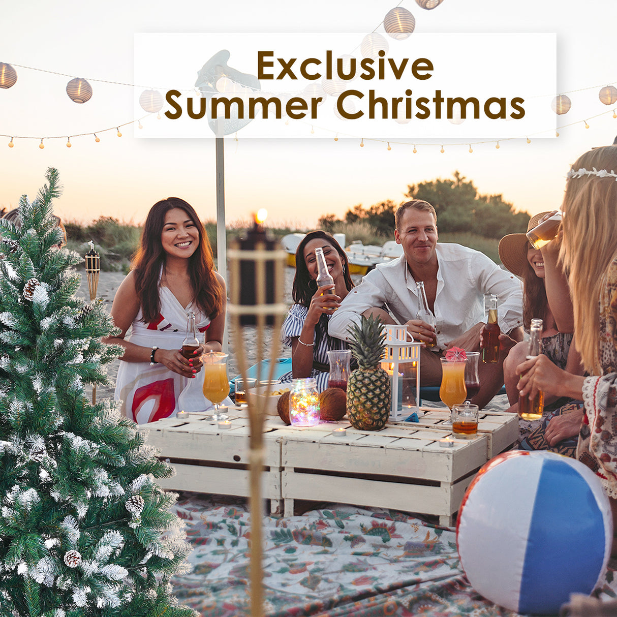 Snowy Christmas Tree Xmas Pine Cones 4Ft 120cm 390 tips Bauble Balls