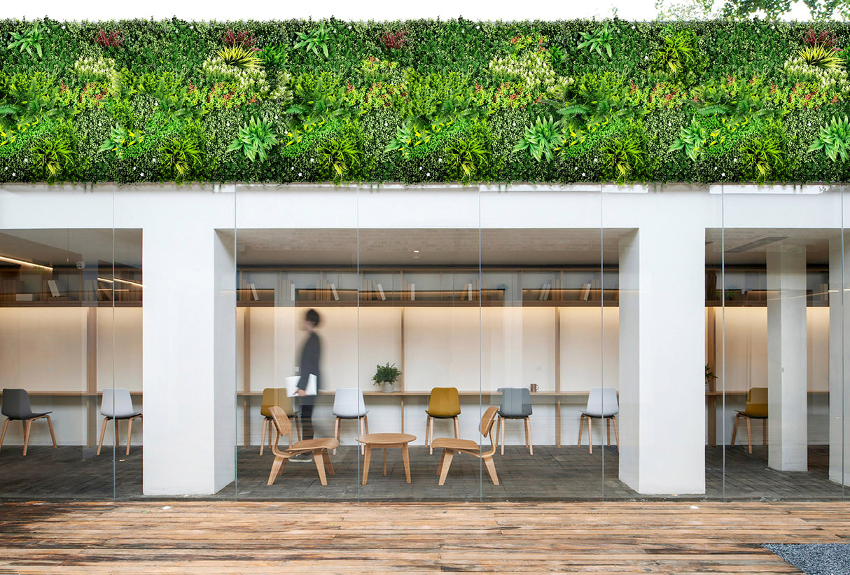 YES4HOMES 1 SQM Artificial Plant Wall D?cor Grass Panels Vertical Garden Tile Fence 1X1M Green