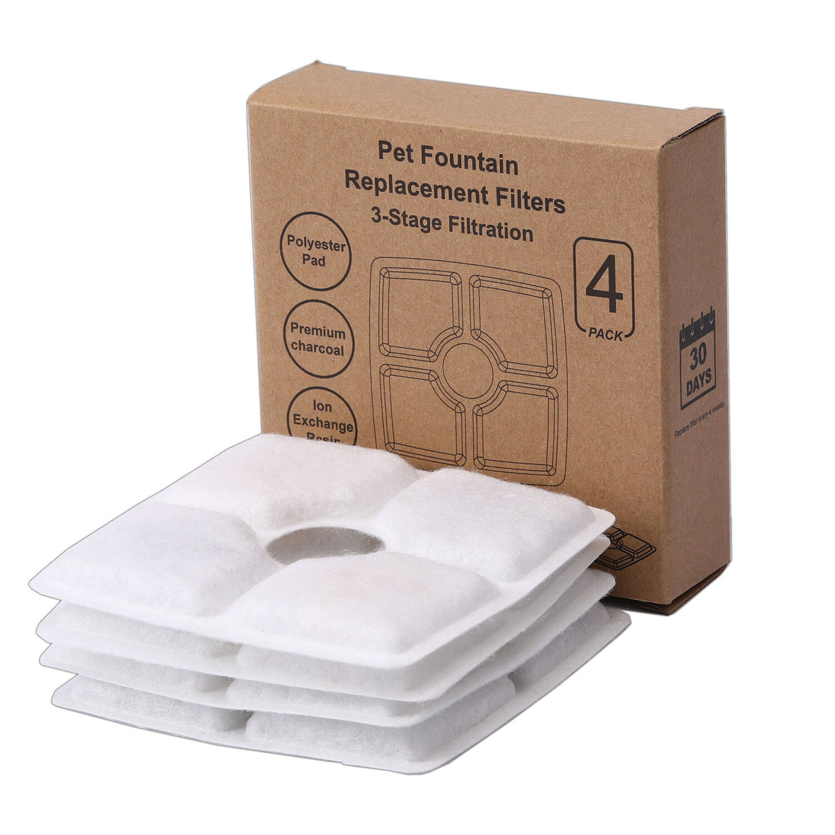 YES4PETS 8 x Pet Dog Cat Fountain Filter Replacement Activated Carbon Ion Filtration System Dispenser Compatible