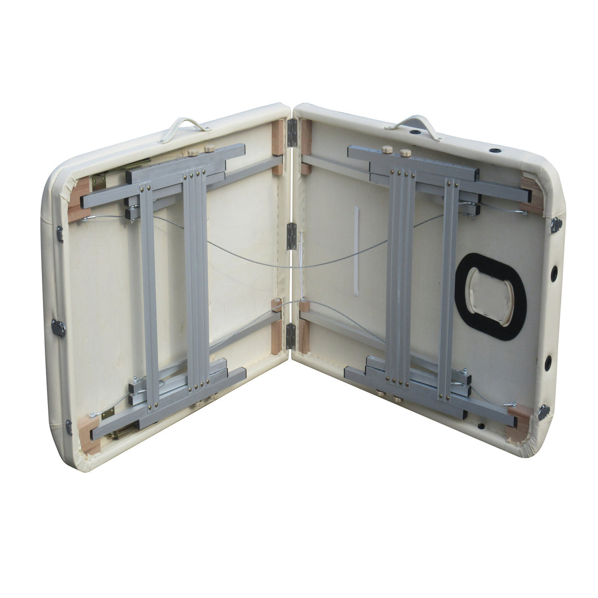 YES4HOMES 3 Fold 5 cm Thickness Foam Portable Aluminium Massage Table Massage Bed Beauty Therapy Beige