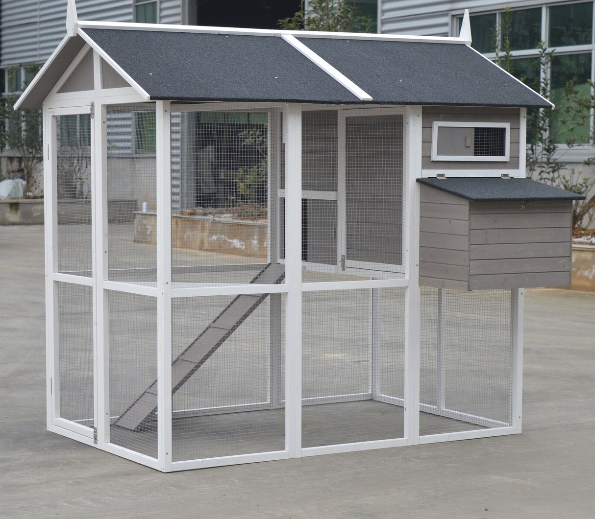 YES4PETS Grey XL Chicken Coop Rabbit Guinea Pig Hutch Ferret Hen Cat Bird House