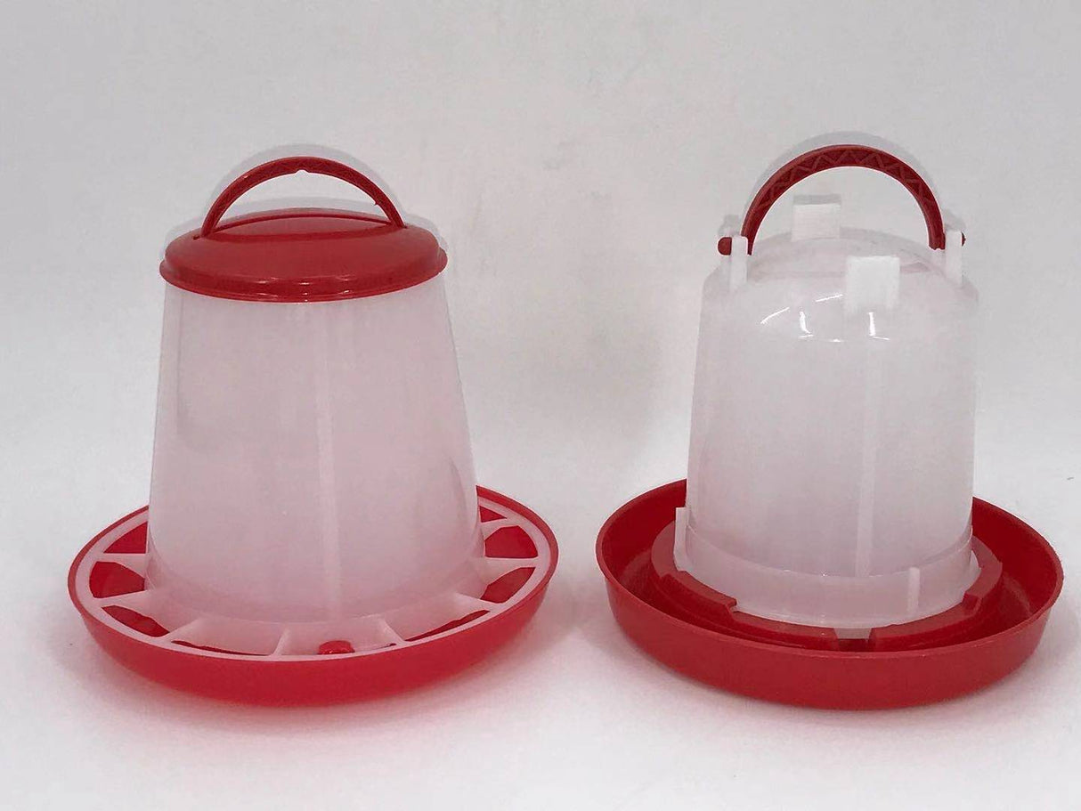 YES4PETS Small Poultry Bird Chicken Water Drinker 1 L & 1.5 kg Food Feeder Grain Seed Set