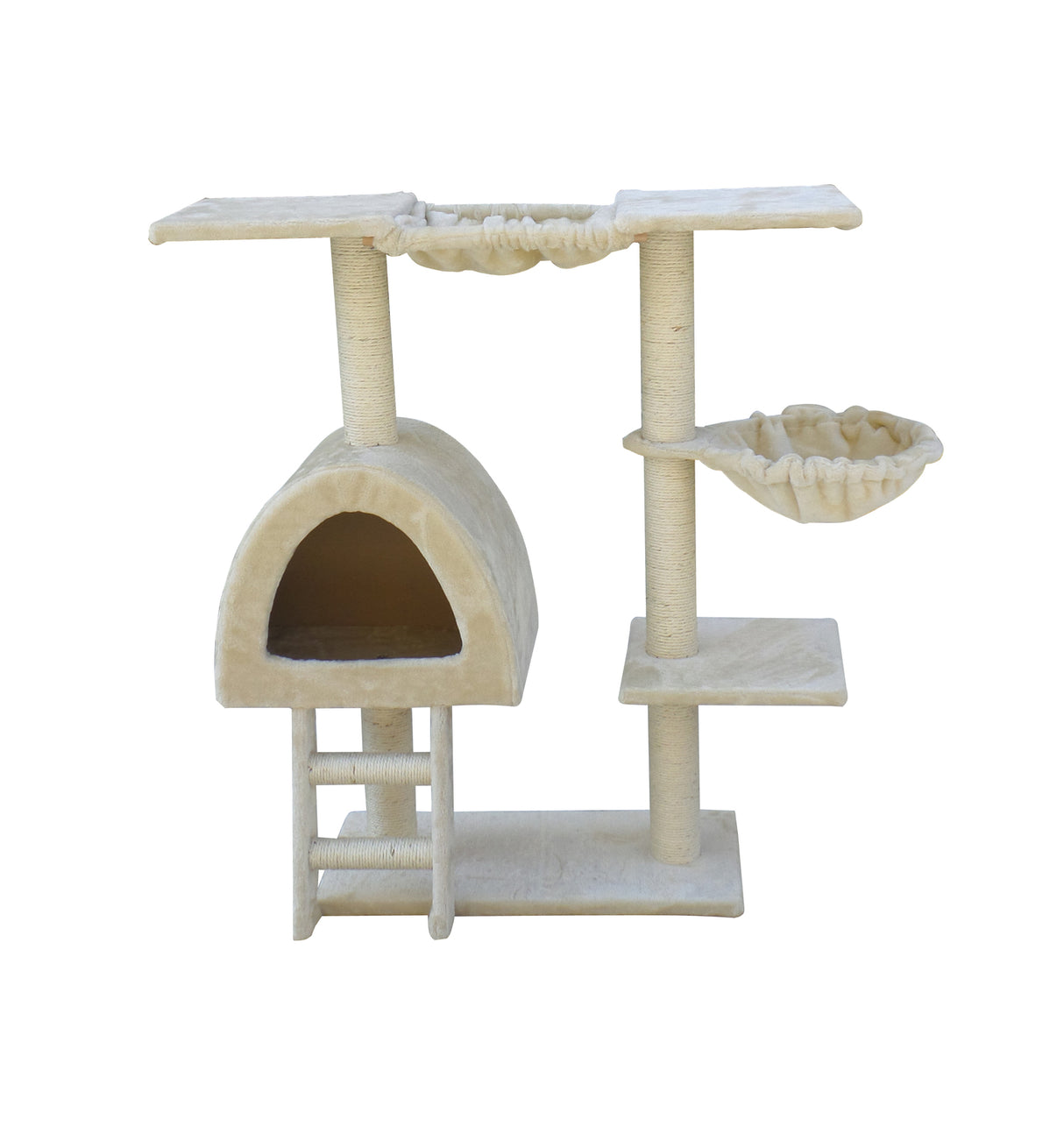 YES4PETS 100 cm Beige Cat Scratching Post Tree Scratcher House