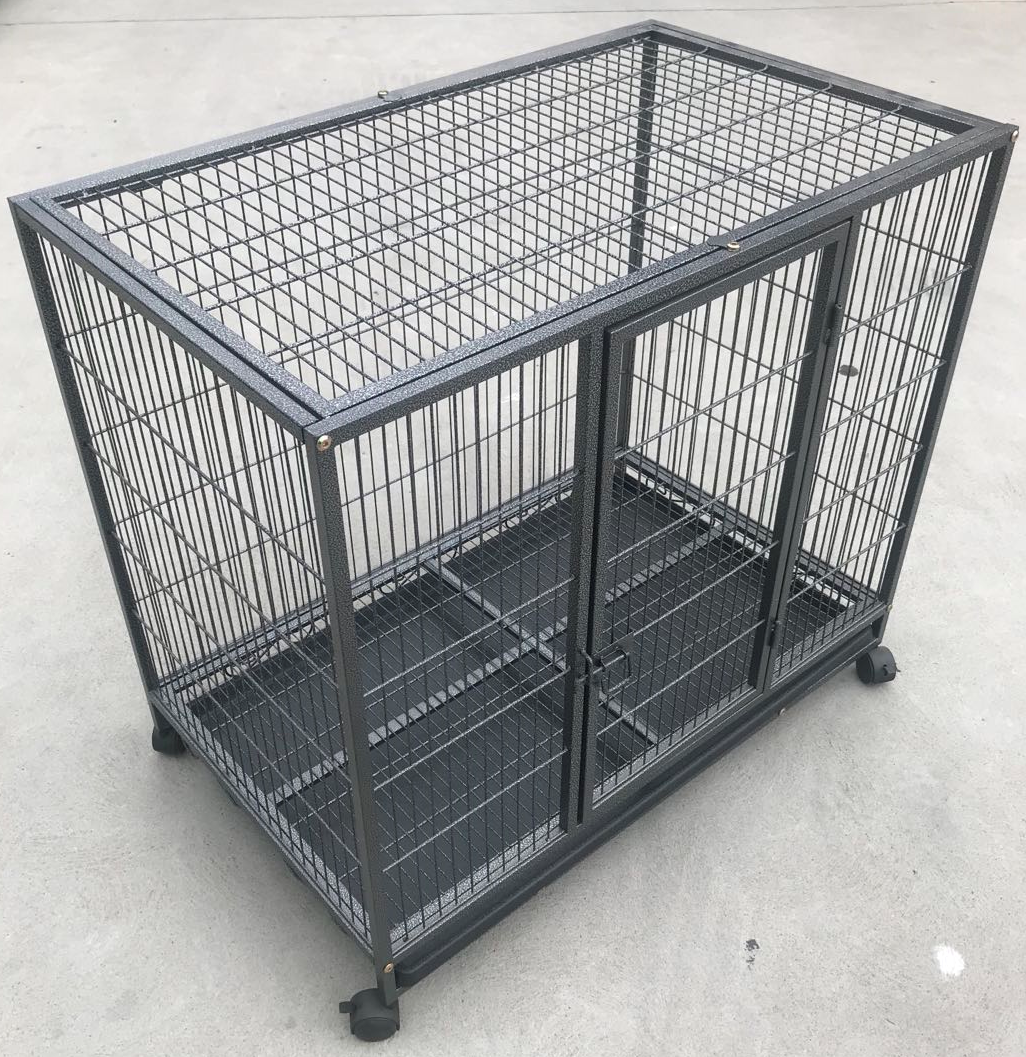 YES4PETS Medium Pet Dog Cat Bird Parrot Cage Metal Rabbit Crate Carrier Kennel Wheel & Tray