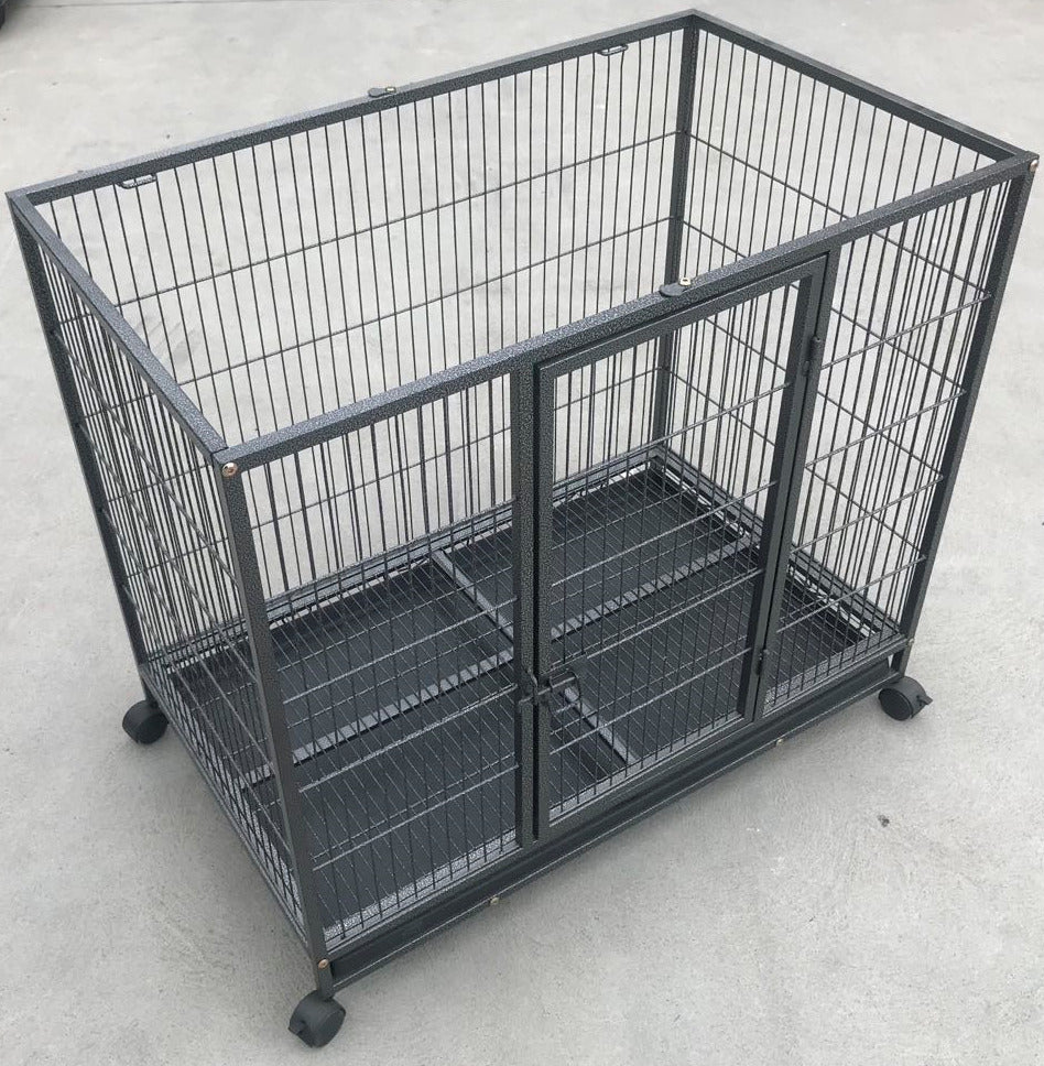 YES4PETS Medium Pet Dog Cat Bird Parrot Cage Metal Rabbit Crate Carrier Kennel Wheel & Tray