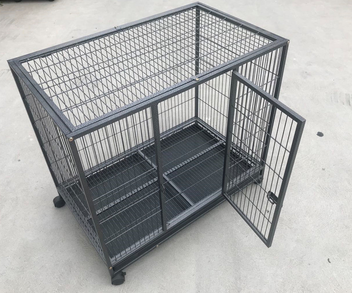 YES4PETS Medium Pet Dog Cat Bird Parrot Cage Metal Rabbit Crate Carrier Kennel Wheel & Tray