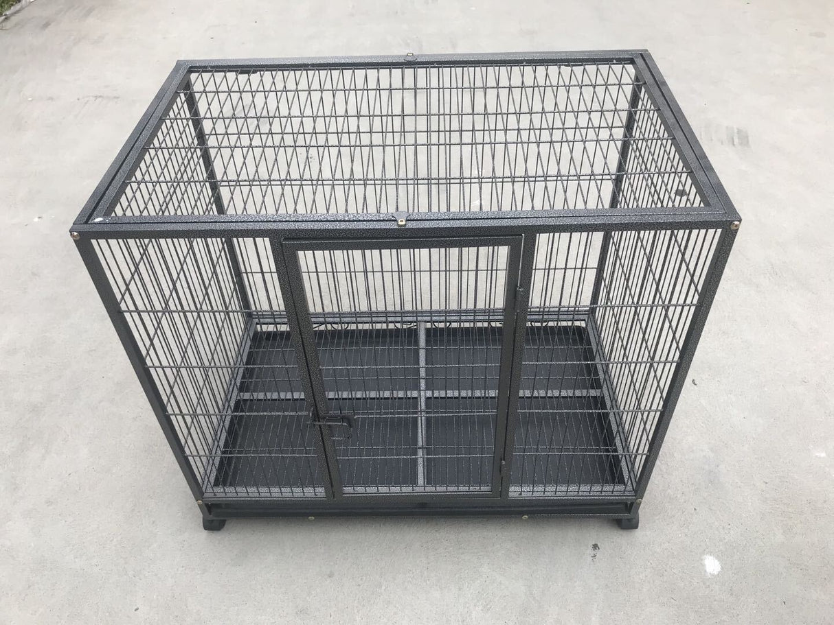 YES4PETS Medium Pet Dog Cat Bird Parrot Cage Metal Rabbit Crate Carrier Kennel Wheel & Tray