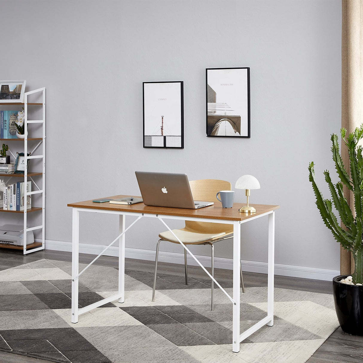 YES4HOMES Computer Desk Sturdy Home Office Gaming Desk for Laptop Modern Simple Style Table Multipurpose Workstation