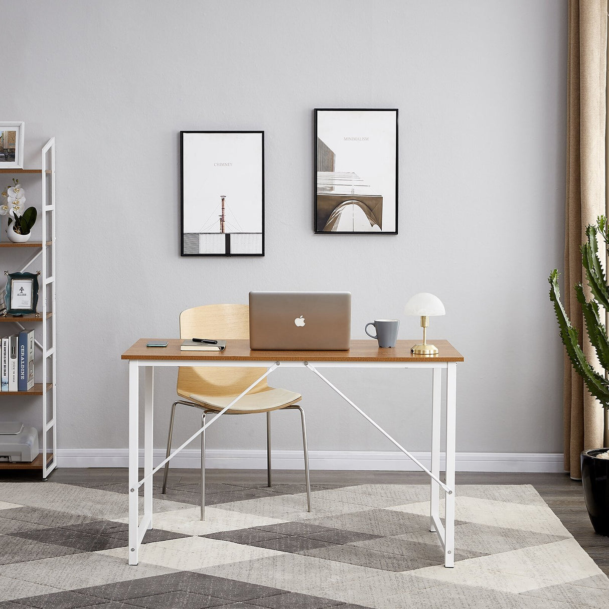 YES4HOMES Computer Desk Sturdy Home Office Gaming Desk for Laptop Modern Simple Style Table Multipurpose Workstation