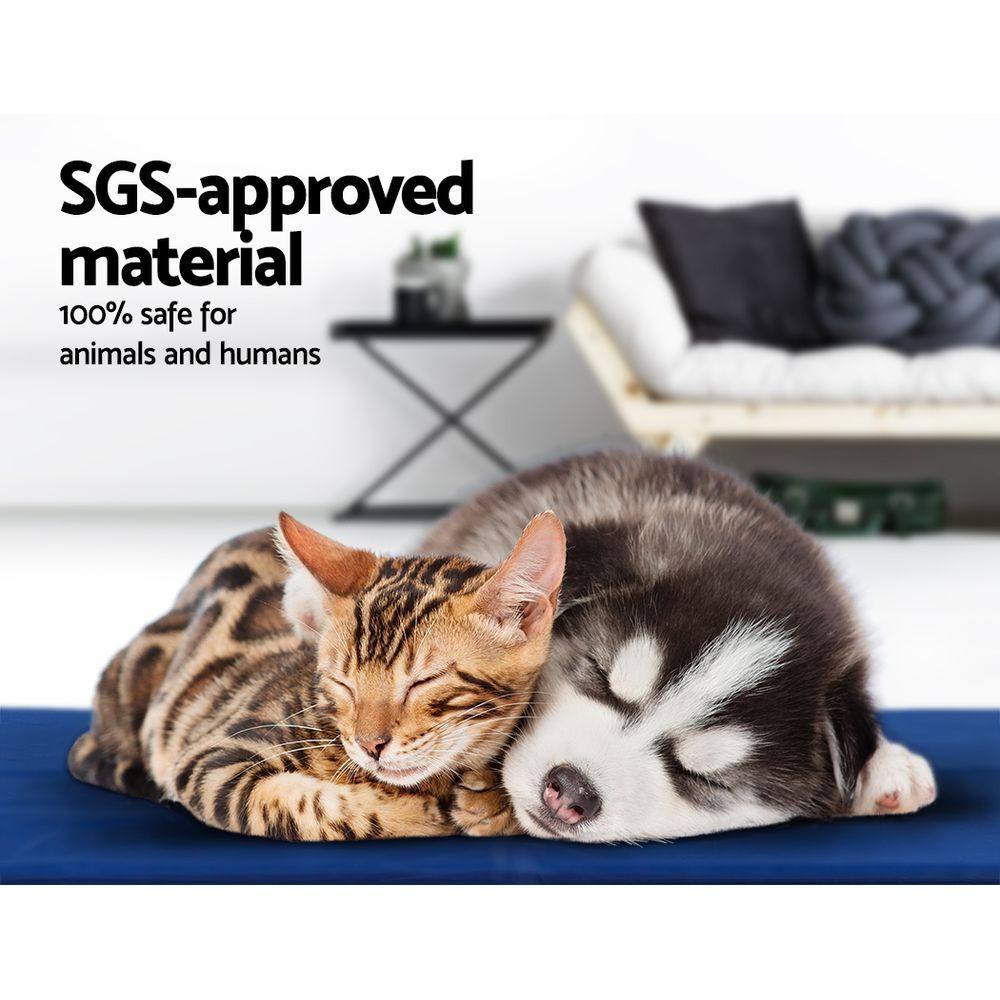 2 X Pet Cooling Bed Gel Mat Dog Cat Non-Toxic Cool Pad Puppy Cold Summer 50x40 CM