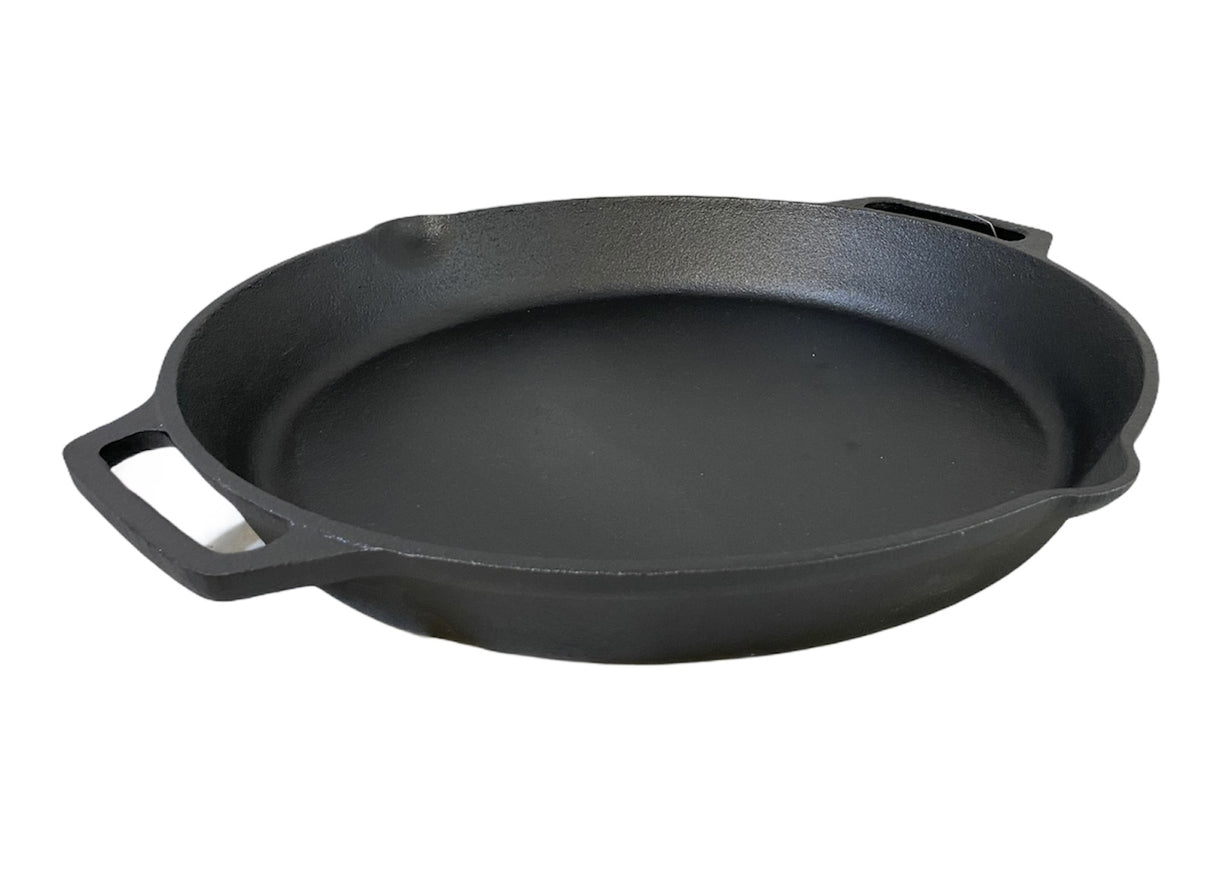 YES4HOMES Cast Iron Fry Paella Pan Pre-Seasoned Barbecue Oven Safe Grill Frypan