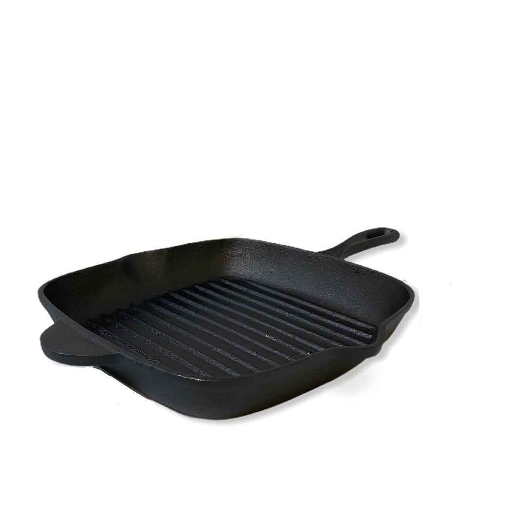 YES4HOMES Cast Iron Barbecue Skillet Fry Griddle Pan Pre-Seasoned Oven Safe Grill Frypan