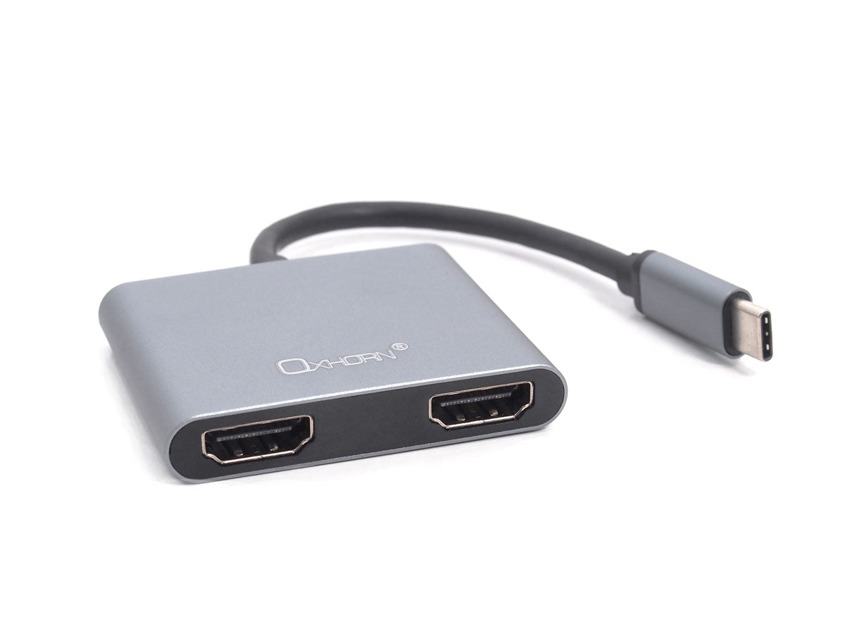 Oxhorn 4K USB-C Dual HDMI Adapter with Charging Port