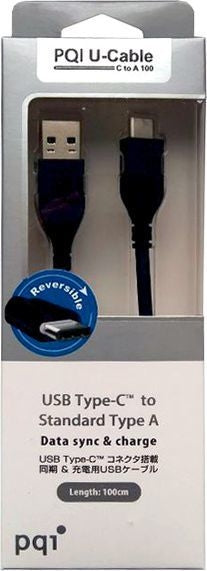 PQI 100cm Type-C to USB-A Fast Charge & Data Transfer Cable