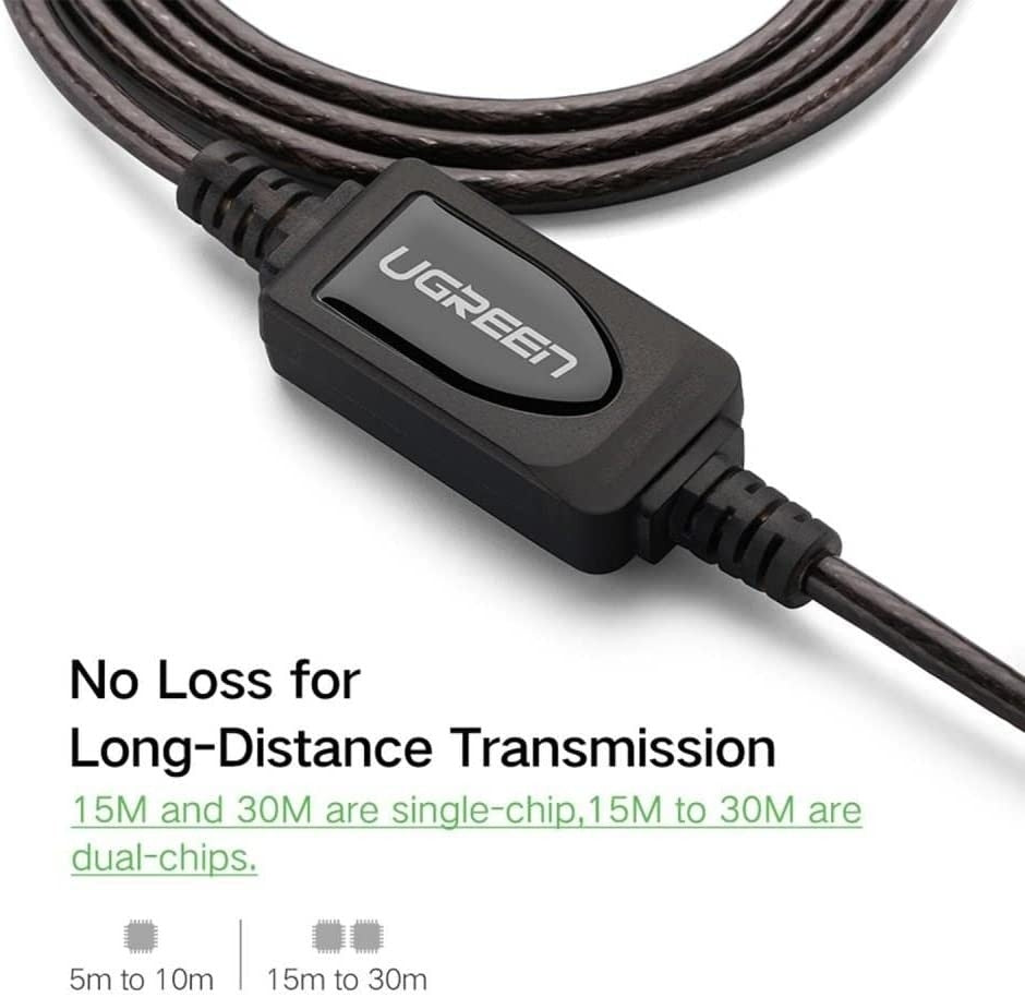 UGREEN 10M USB 2.0 Active Extension Cable with Built-in Chipset