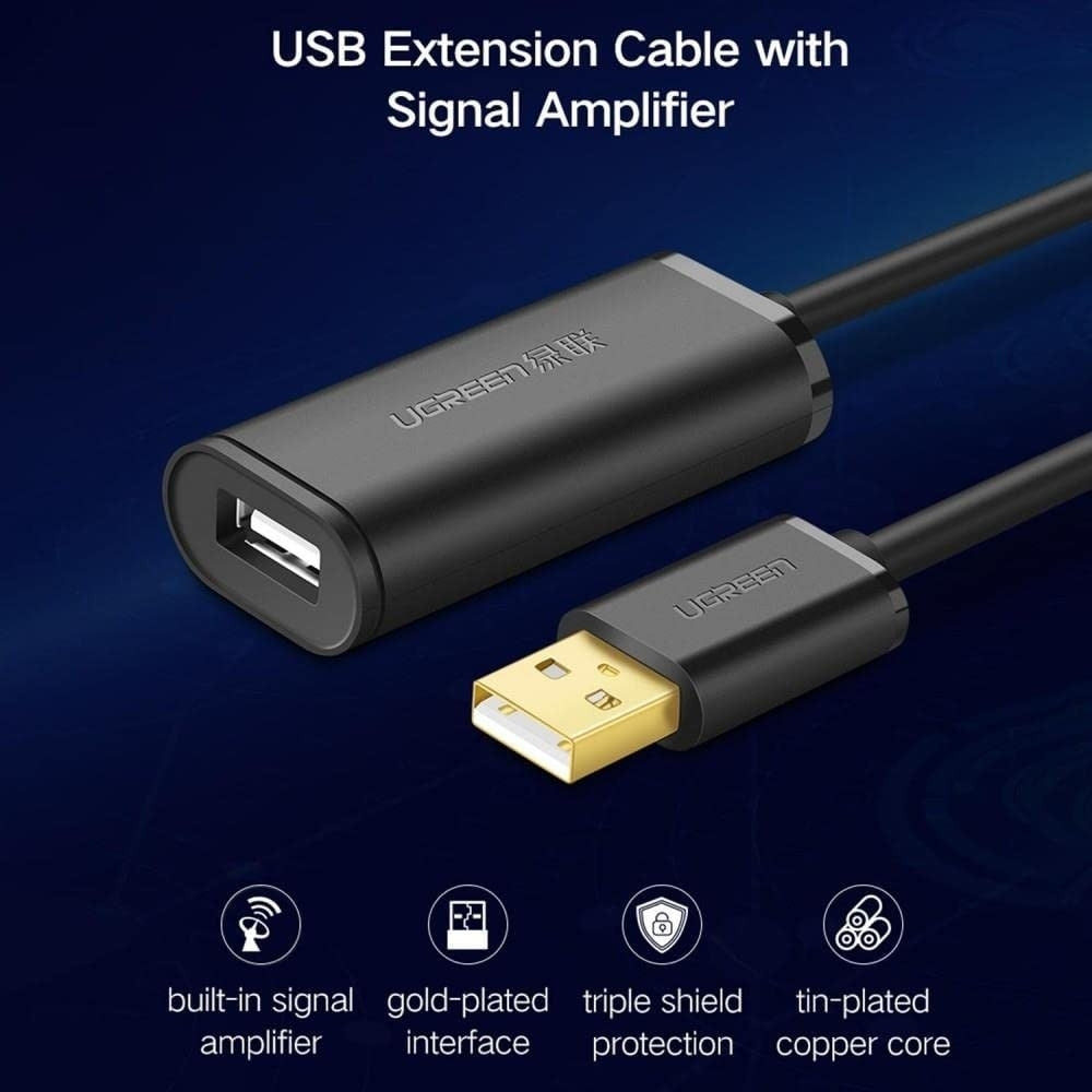 UGREEN 10M USB 2.0 Active Extension Cable with Built-in Chipset