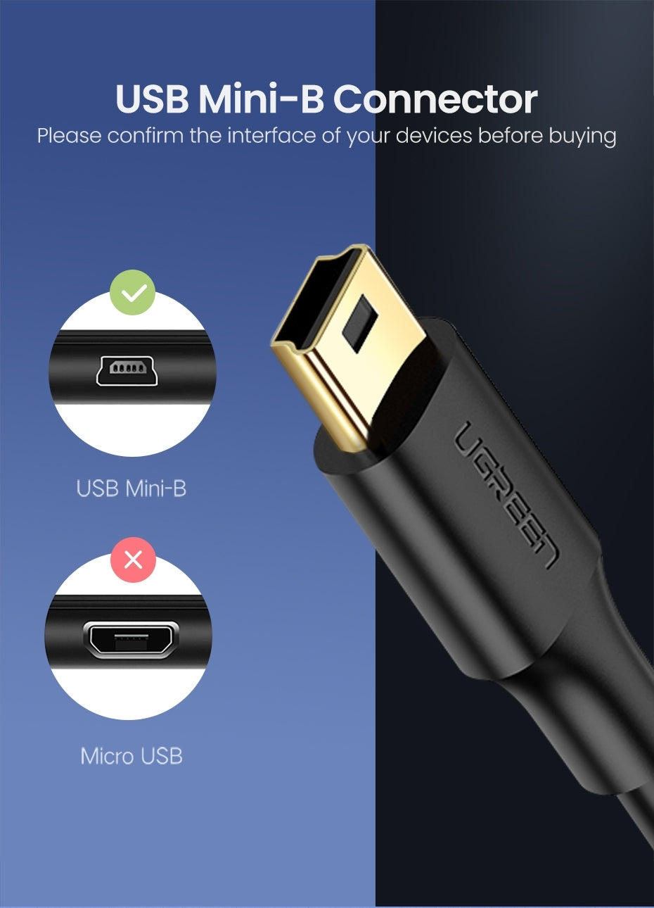 UGREEN 1M Mini-USB to USB-A High-Speed Data Transfer Cable