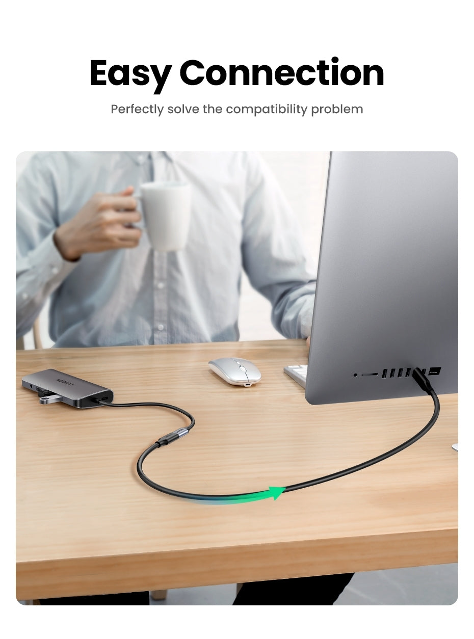 UGREEN 100W USB-C Extension Cable 1M for High-Speed Charging and Data Transfer