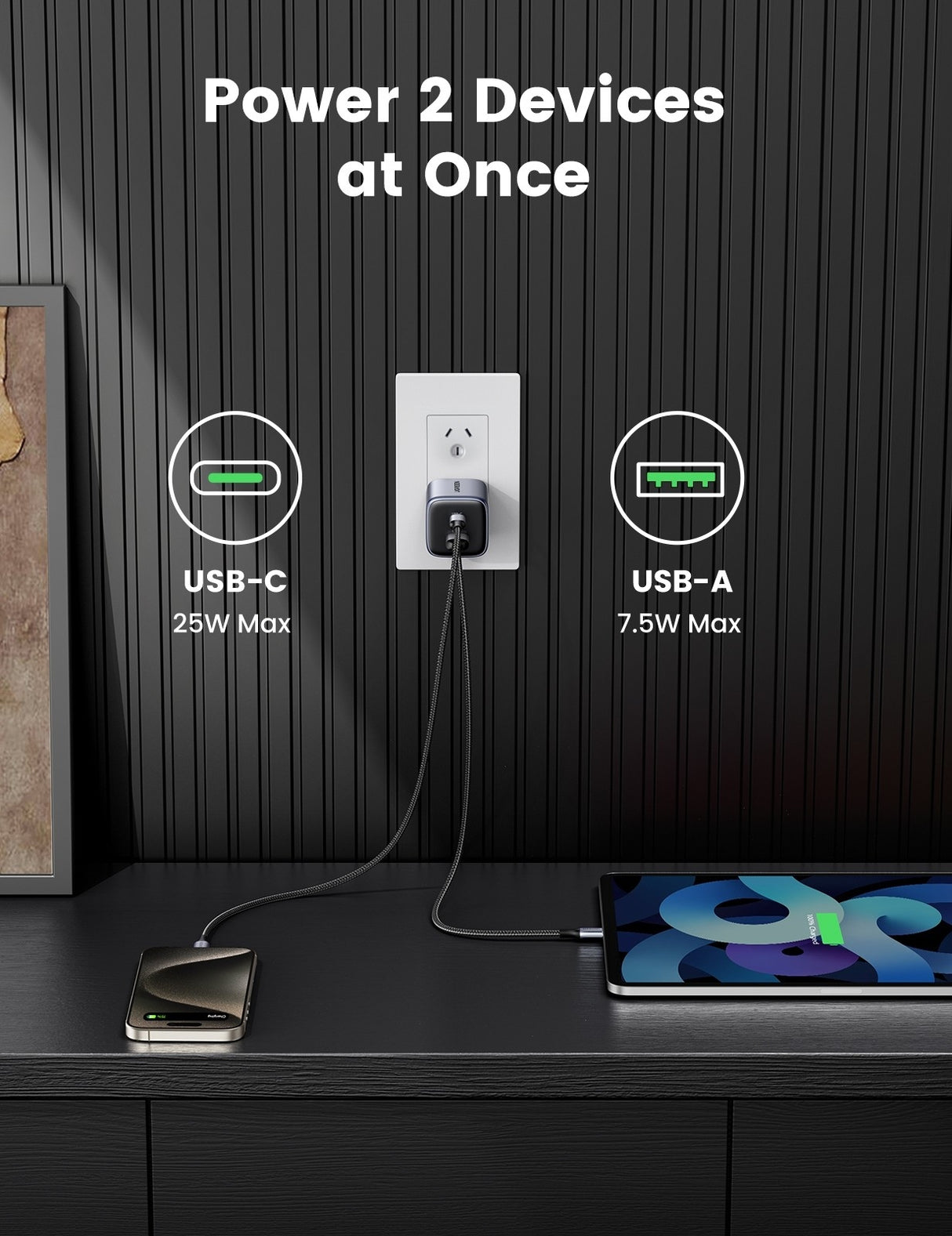 UGREEN Nexode 35W Dual-Port GaN Fast Wall Charger