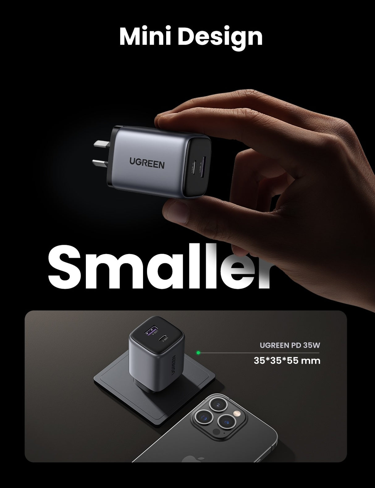UGREEN Nexode 35W Dual-Port GaN Fast Wall Charger