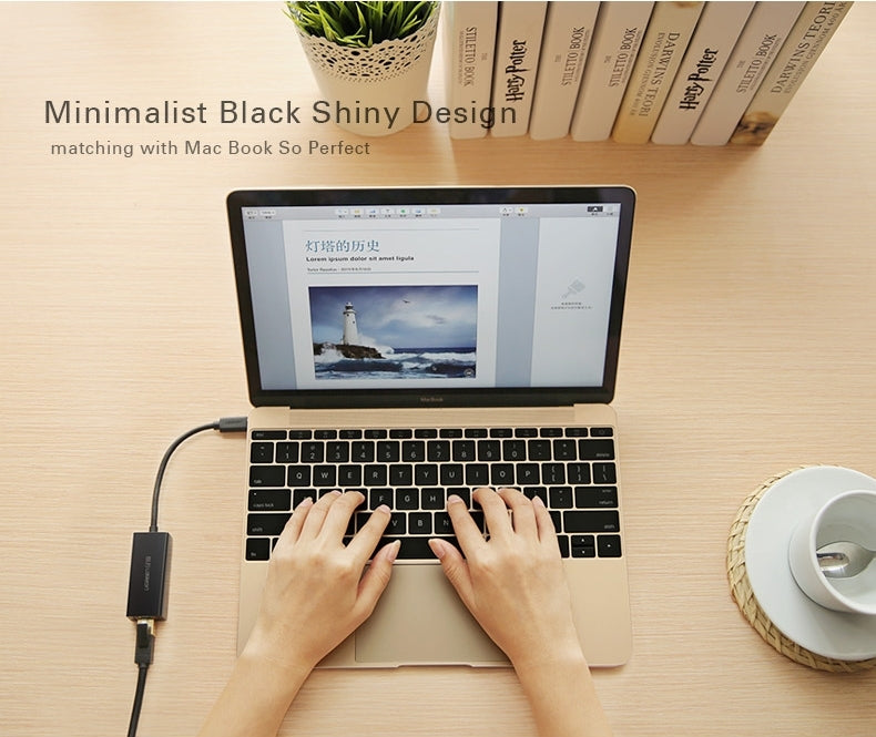 UGREEN USB-C Ethernet Adapter 10/100Mbps for Fast Internet Connection