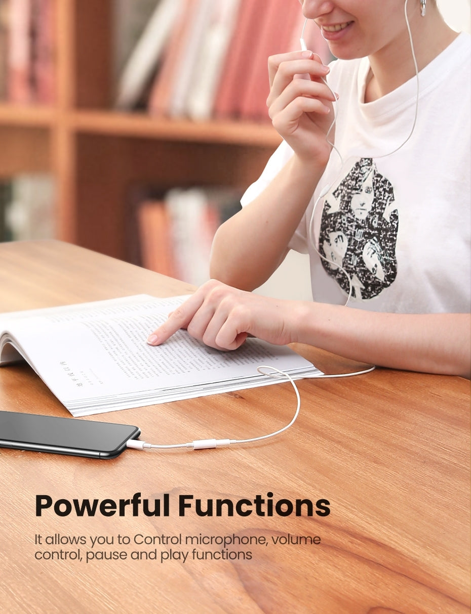 UGREEN MFi Certified iPhone 8-Pin to 3.5mm Headphone Converter