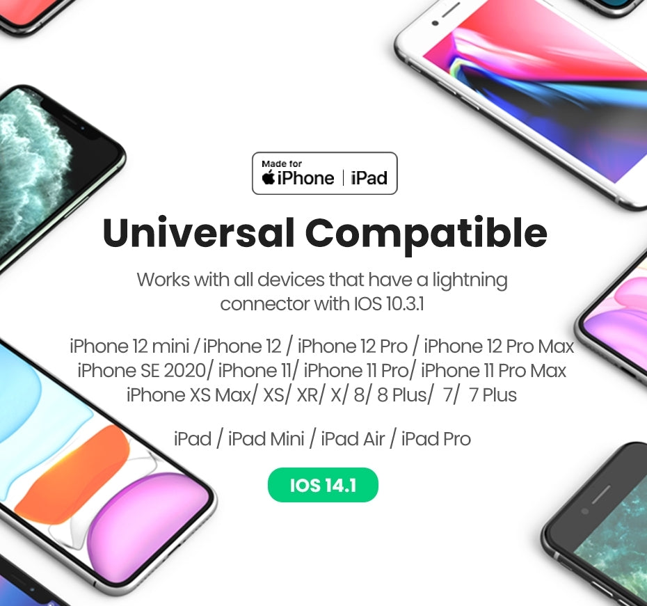 UGREEN MFi Certified iPhone 8-Pin to 3.5mm Headphone Converter