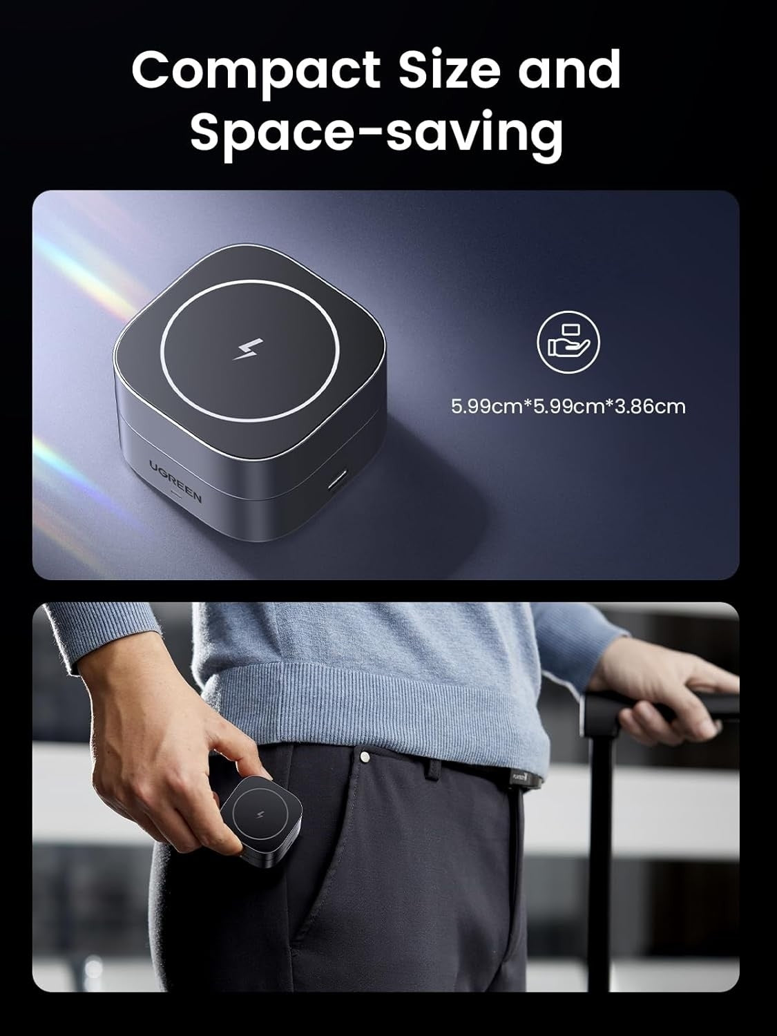 UGREEN 2-in-1 MagSafe Fast Wireless Charging Stand for iPhone and AirPods