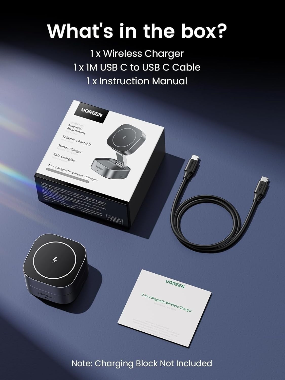 UGREEN 2-in-1 MagSafe Fast Wireless Charging Stand for iPhone and AirPods