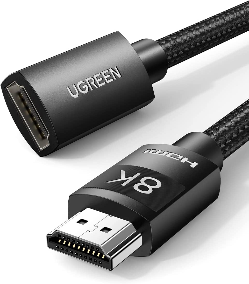 UGREEN 8K HDMI Extension Cable 1M - High-Speed 48Gbps Male to Female Connector