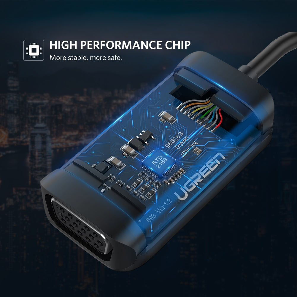 UGREEN USB-C to VGA Adapter 50316 - Compatible with MacBook Pro, Dell XPS, HP Spectre, and More