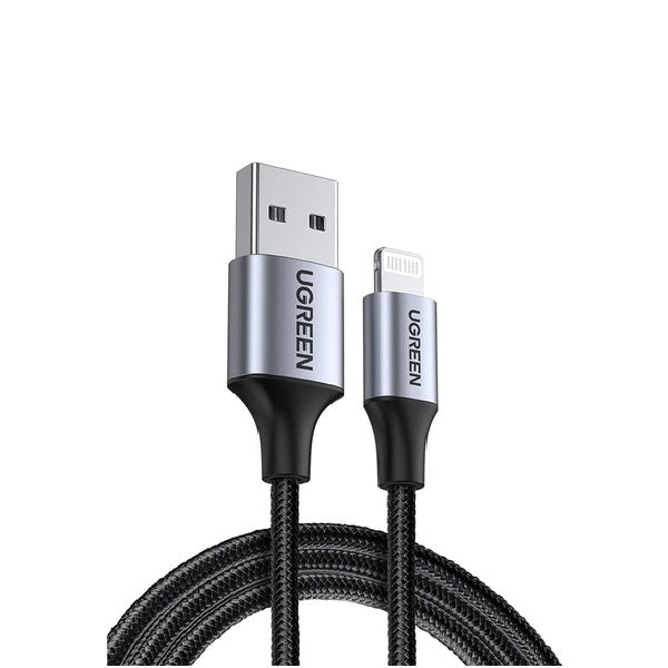 UGREEN 2M USB-A to Lightning iPhone Charging Cable - Black, MFI Certified