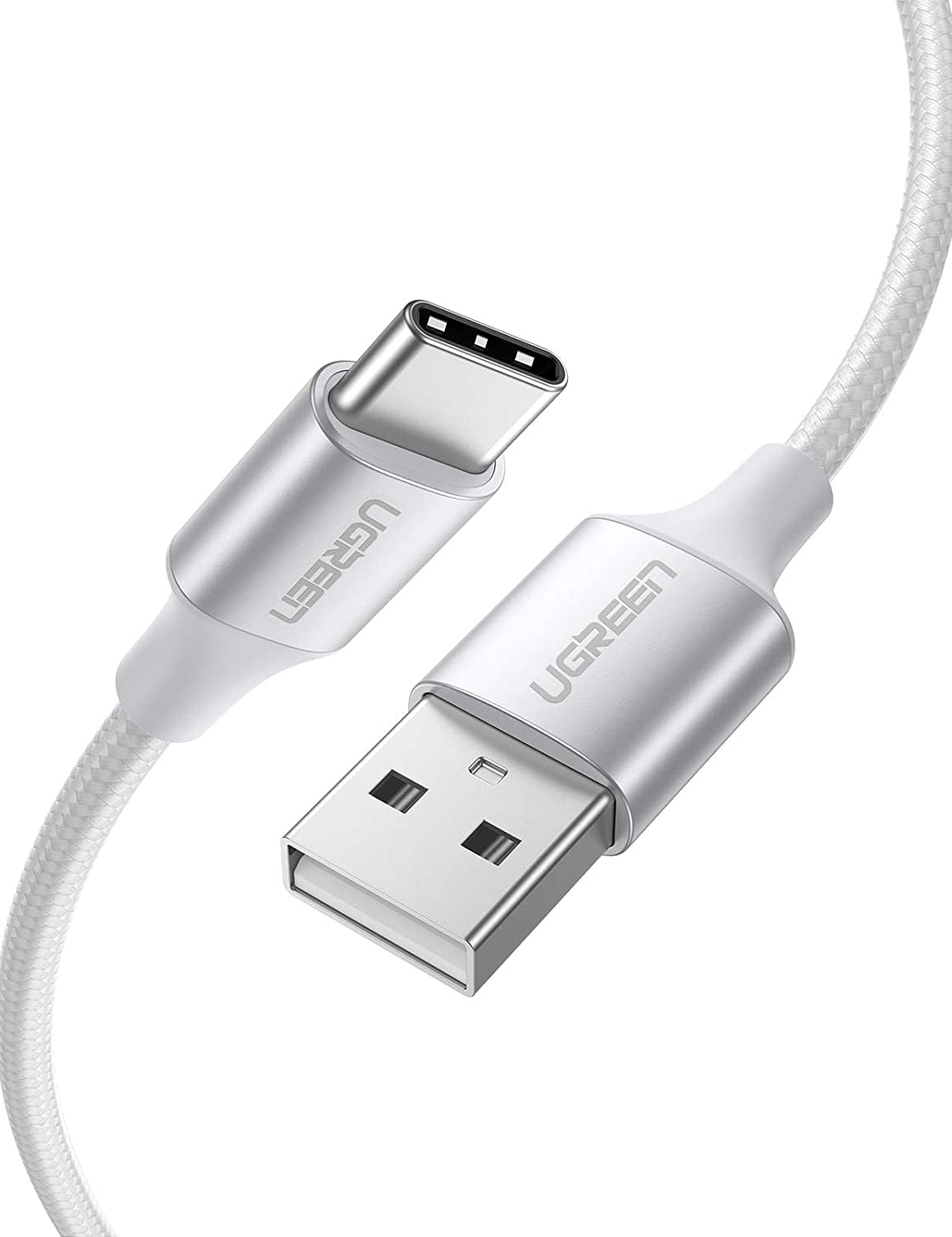 UGREEN 60409 3M USB-A to USB-C Fast Charging Cable (Silver White)