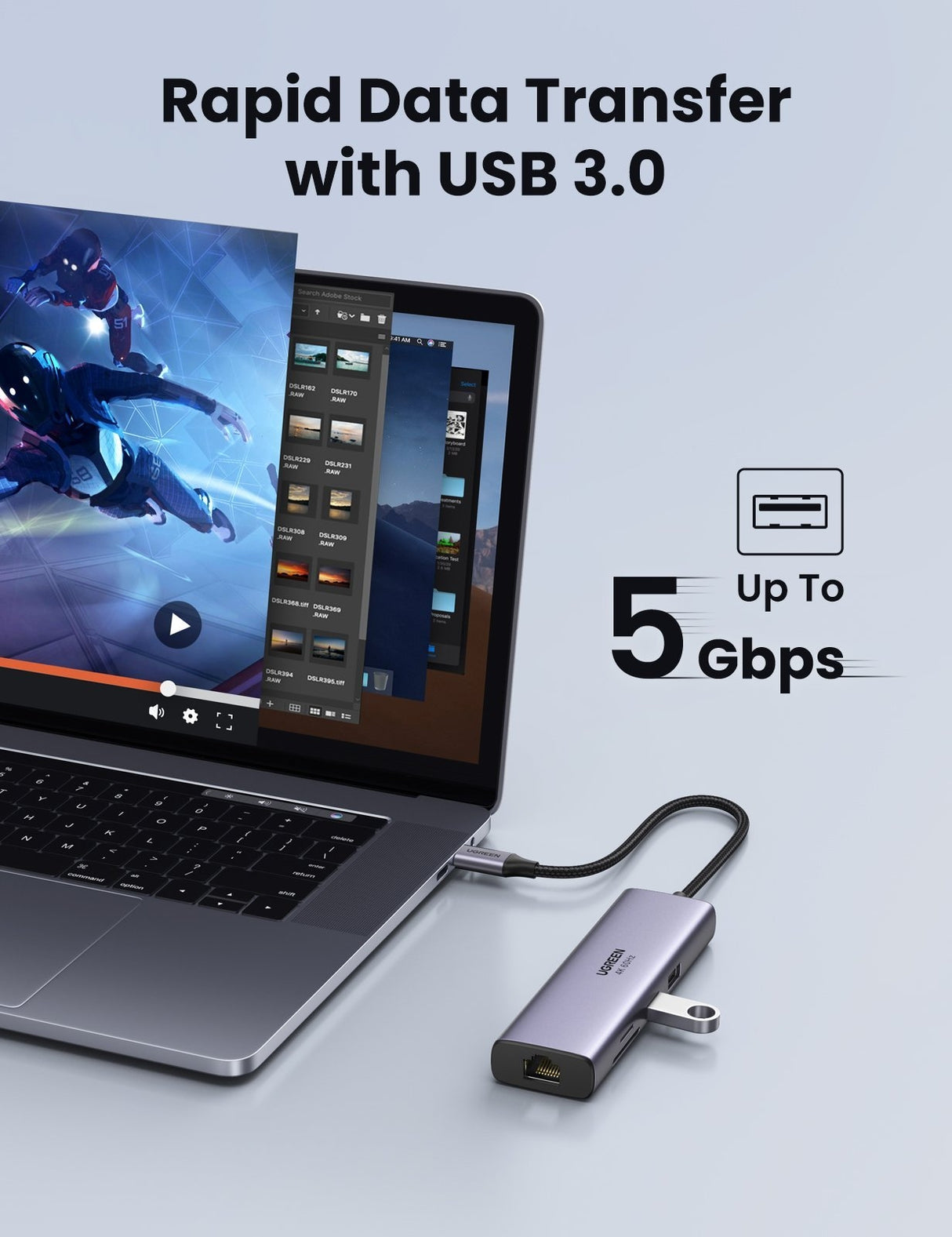 UGREEN 7-in-1 USB-C Hub with 4K HDMI, Ethernet, and Card Reader
