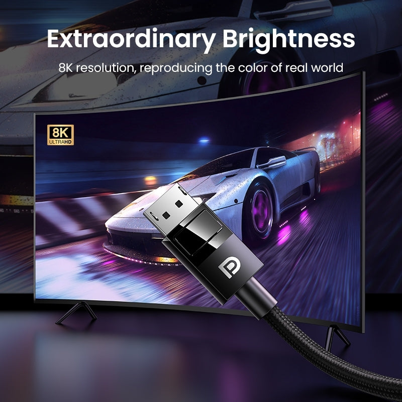 UGREEN 8K DisplayPort 1.4 Male to Male Braided Cable - 5M, VESA Certified