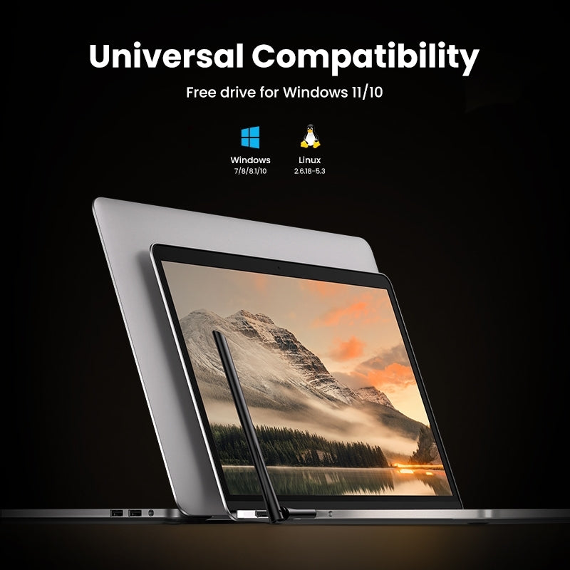 UGREEN AC650 Dual Band High-Gain Wireless USB WiFi Adapter with 6dBi Antenna