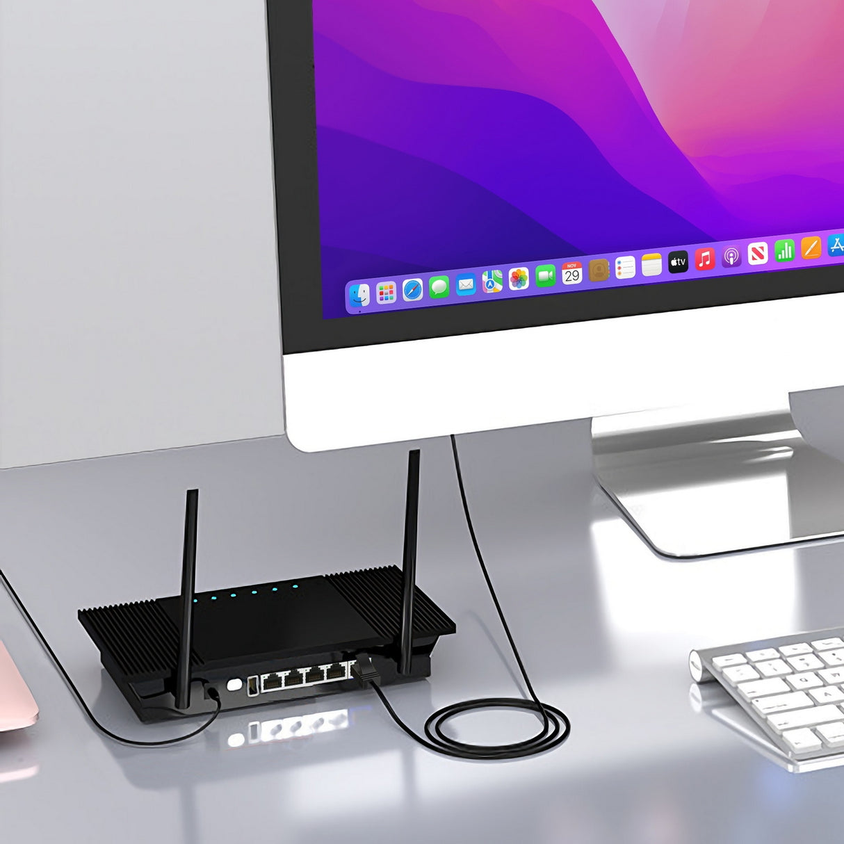 Ultra Slim Cat6A UTP Ethernet Cable - 10Gbps, 10M Flexible Design