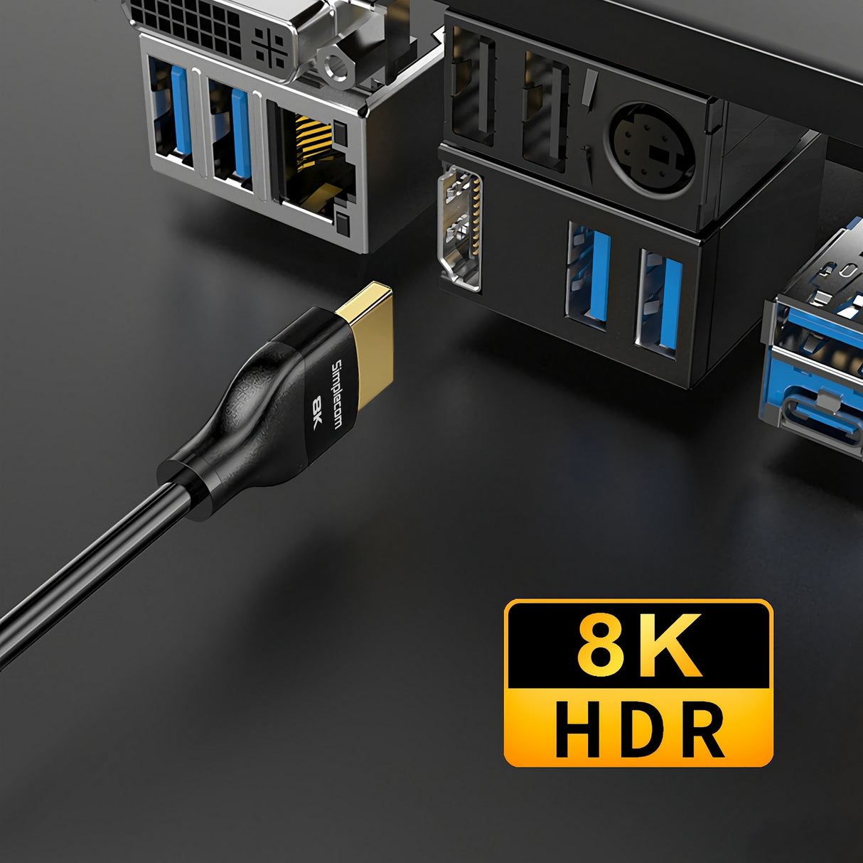 Ultra High Speed HDMI 2.1 Cable 48Gbps 8K@60Hz - Slim Flexible 2M with Graphene Shielding