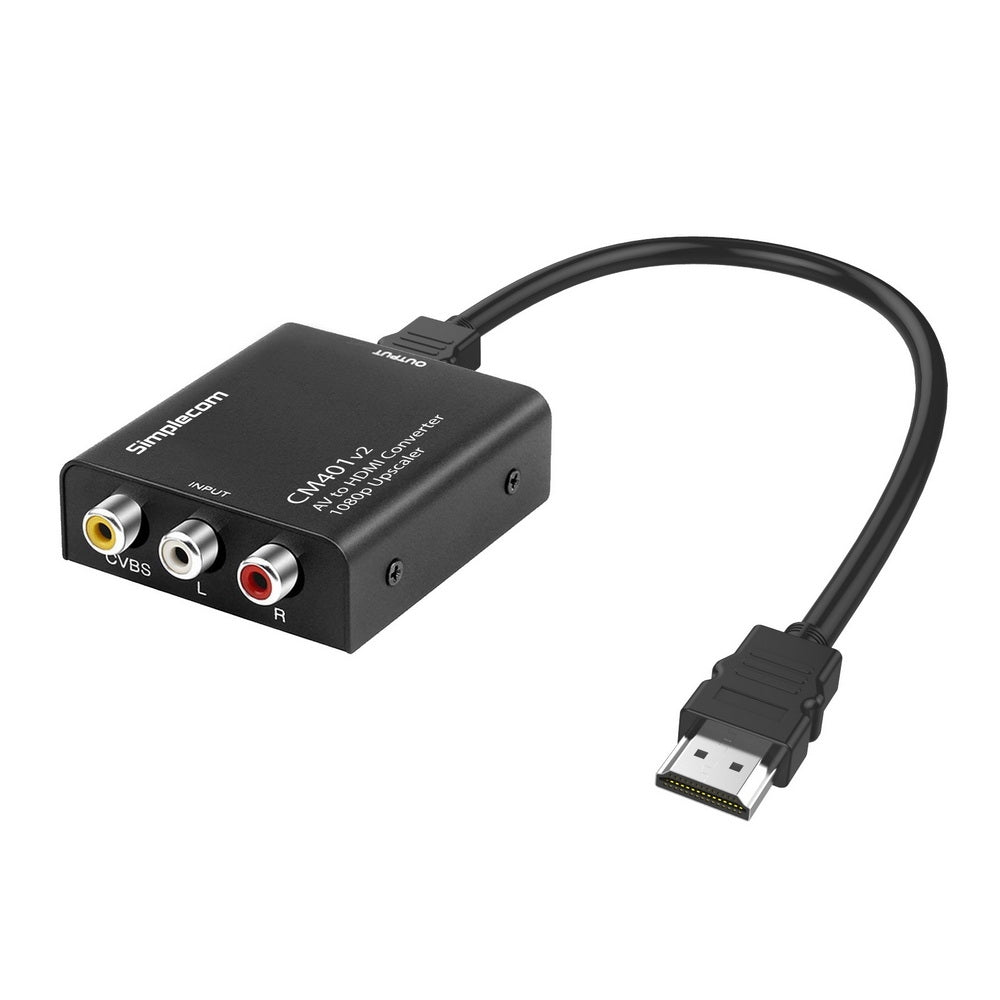 Simplecom CM401v2 1080p AV to HDMI Video Converter with Durable Alloy Housing and USB Power