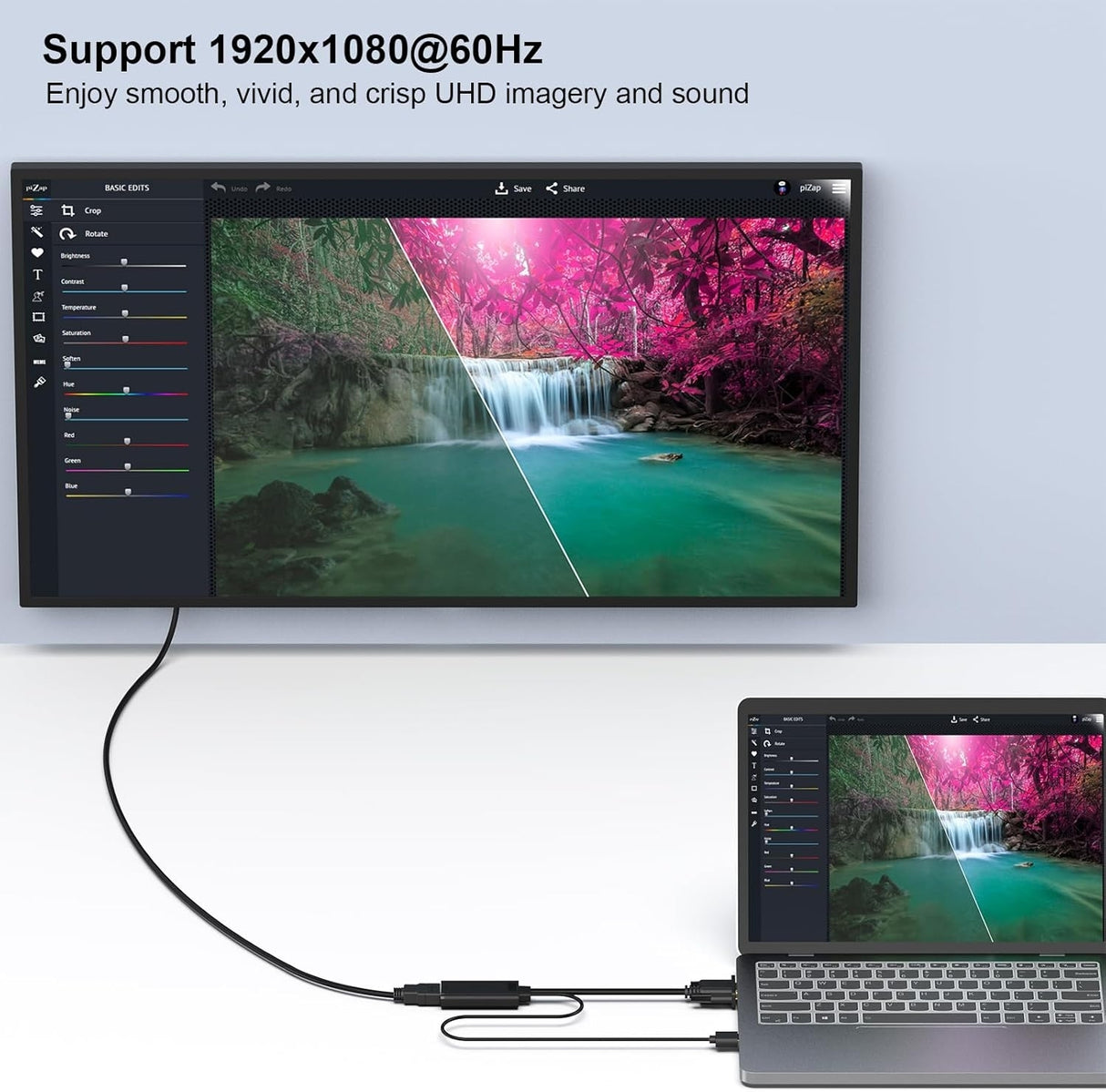 BENFEI 210BK VGA to HDMI Adapter with Audio Support and 1080P Resolution