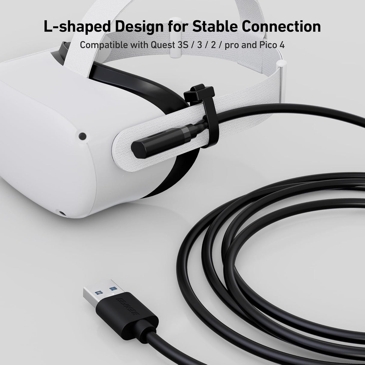 BENFEI 375BK-2M USB 3.0 to Right Angled USB-C PVC 2M