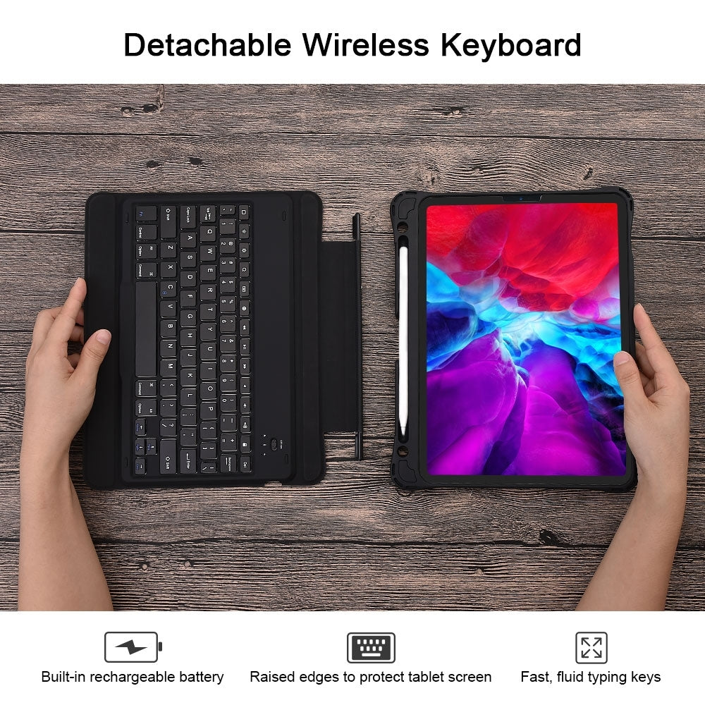 Wireless Bluetooth Keyboard Case with Touchpad and Backlight for iPad Pro 12.9 (Black)