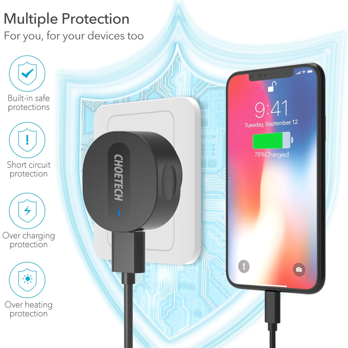 CHOETECH C0203 12W USB-A AC Power Adapter (AU Standard)