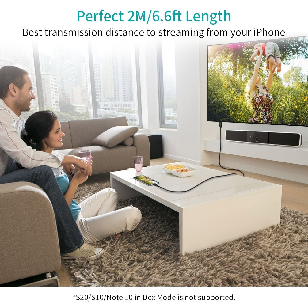 CHOETECH 5M USB-C to HDMI 4K Cable - High-Speed Connection, Black